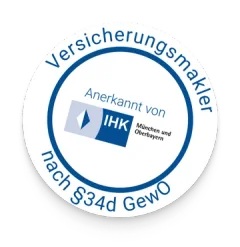Versicherungsmakler nach § 34d GewO, anerkannt von IHK München und Oberbayern